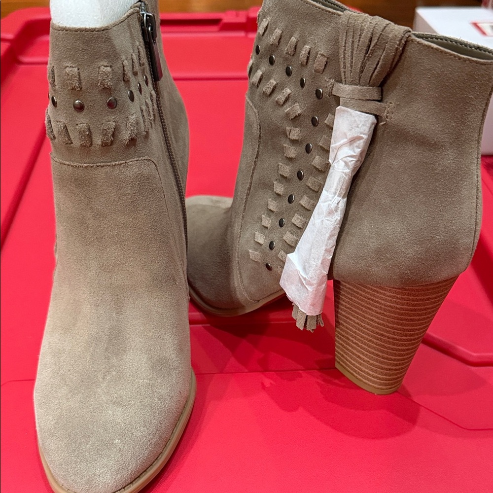 INC International Concepts Taupe Suede Ankle Booties
